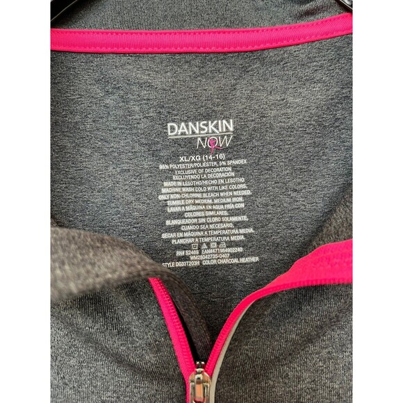 DANSKIN NOW Youth GRAY 3/4 ZIP UP JACKET COAT THUMB HOLES SIZE XL 16-18 - Picture 3 of 5